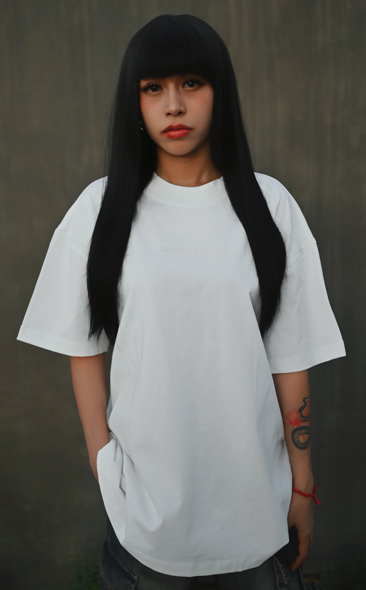 White Society Minimal Reflective T-Shirt